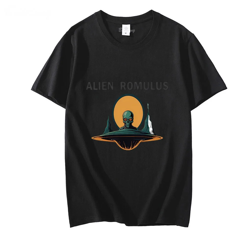 Kaus gambar Alien Romulus kaus katun kualitas tinggi baju komik Punk atasan kaus uniseks untuk musim semi/musim panas