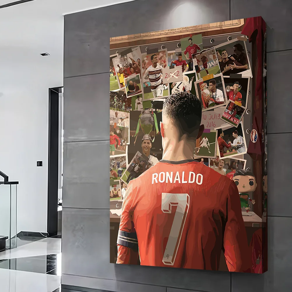 Cristiano Ronaldo - Football Legend Poster Customizable Printed Canvas Painting Wall Art Gift for Modern Living Room Pictures