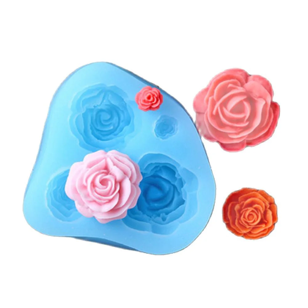 3D 4 Rose Flower Si…