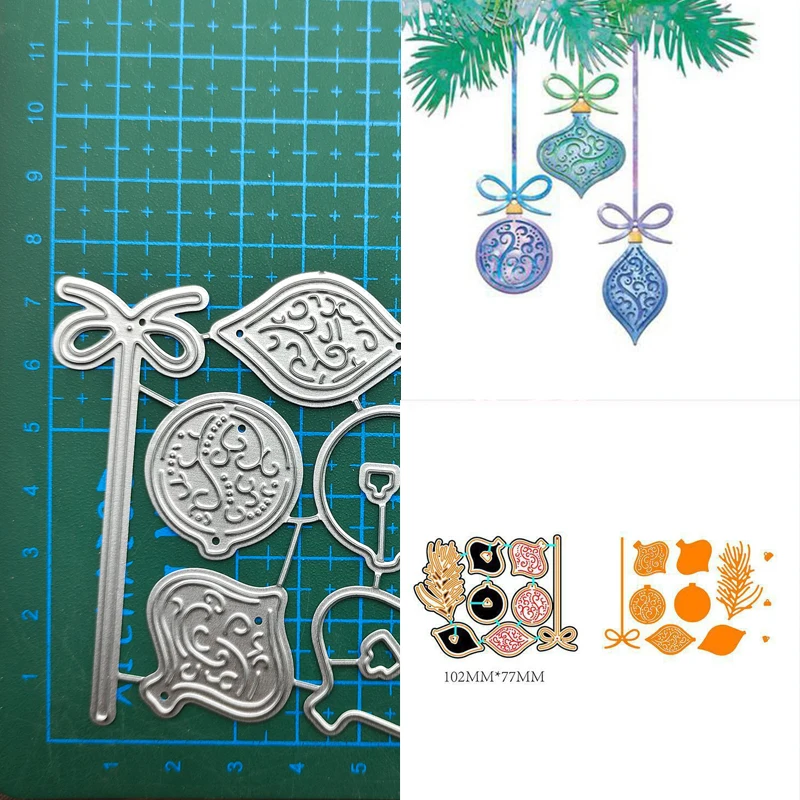 Ornament Christmas Metal Cutting Dies Stencil Scrapbooking Diy Album Stamp Paper Card Embossing Decor Craft Knife Mould