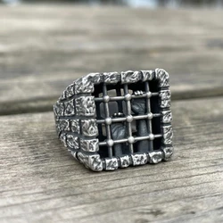 Fashion Punk 3D Prison Ring A prisoner Movie Anel Fashion Gothic Stainless Steel Retro Party Gift For Man