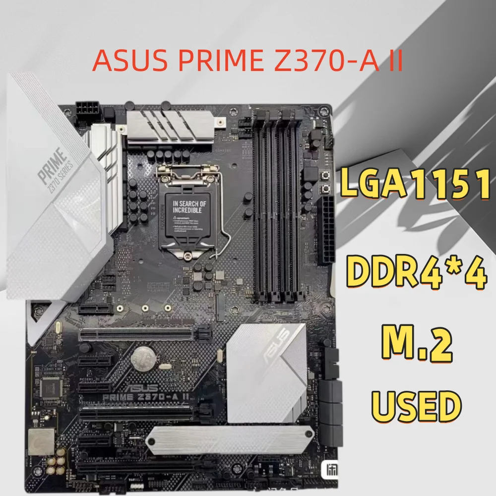 ASUS PRIME Z370-A II motherboard, supports 8th/9th generation Intel processors, LGA1151 socket, DDR4 with four slots, dual M.2