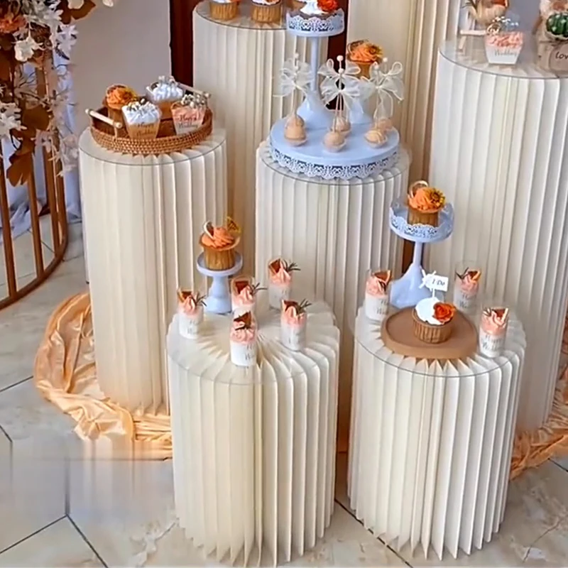 

Round Paper Plinth Display Set, Cylinder Stand, Dessert Table, Wedding Supplies, Birthday Party