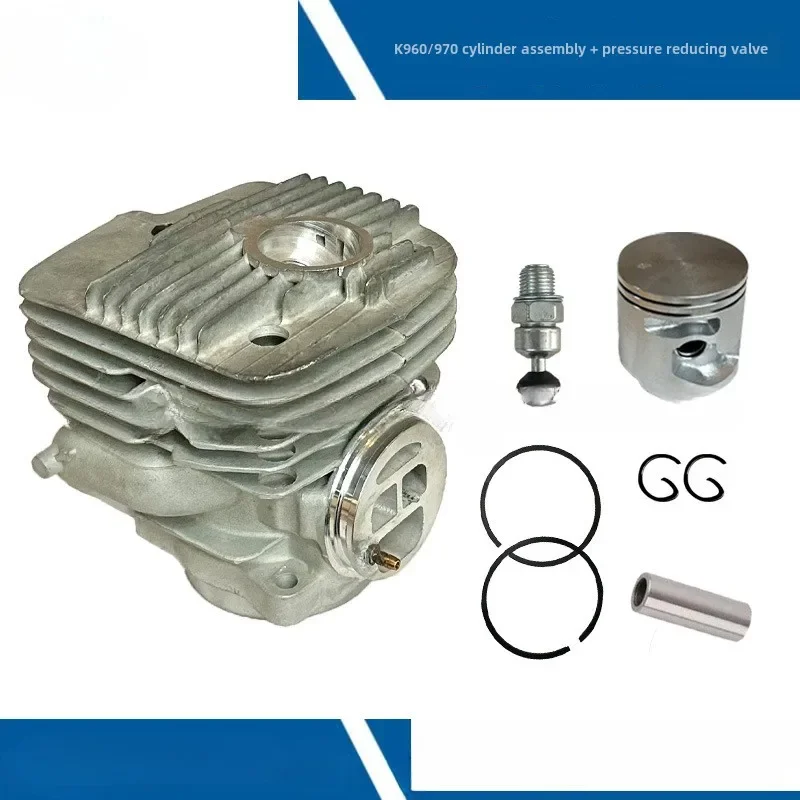 56mm Cylinder Piston Kit with Valve for Husqvarna K960 K970 Concrete Cut Off Saw 544935603 Replacement Spare Parts