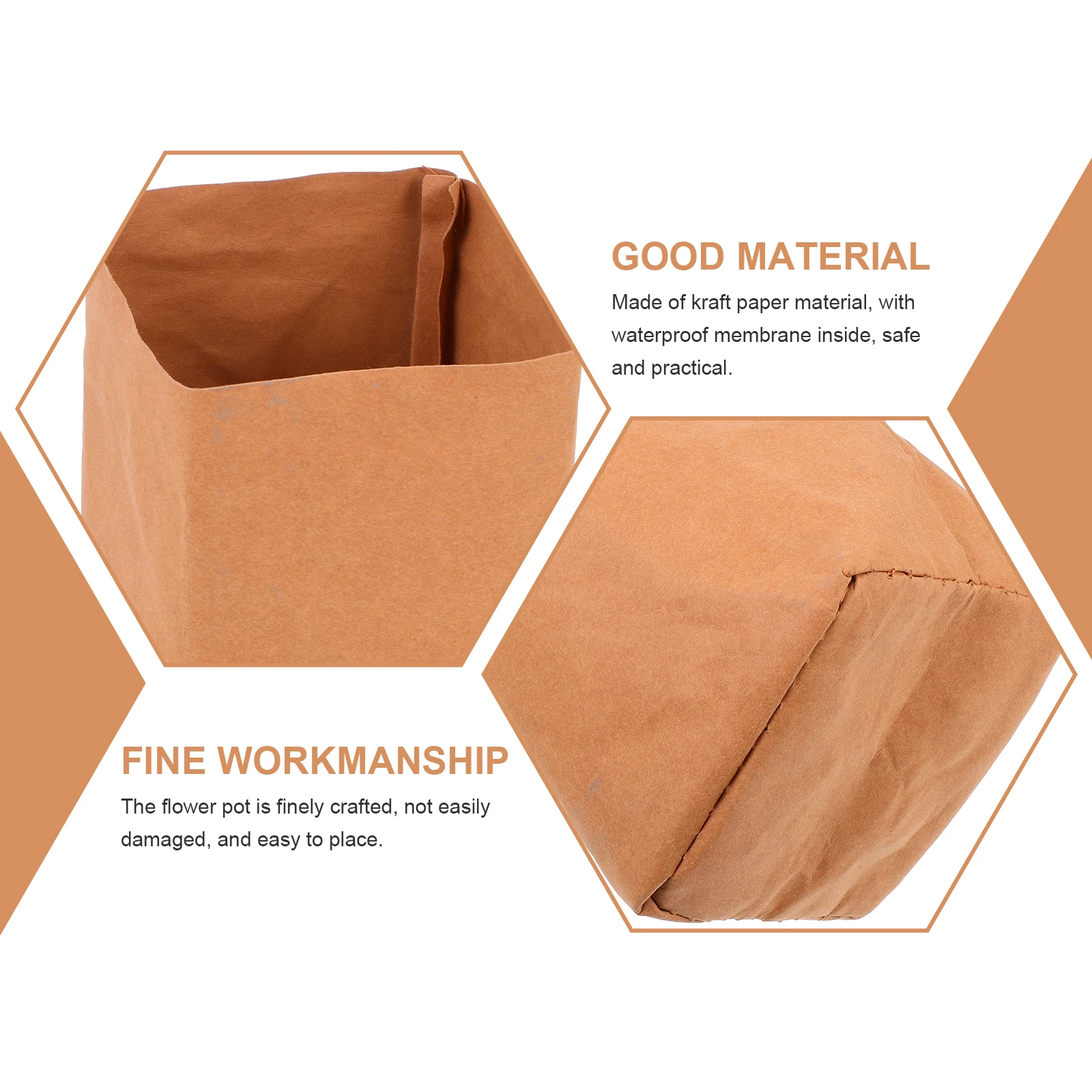 

Craft Paper Waterproof Flower Pot Retro Style Plant Planter for Succulents Indoor Outdoor Balcony Office Decoration