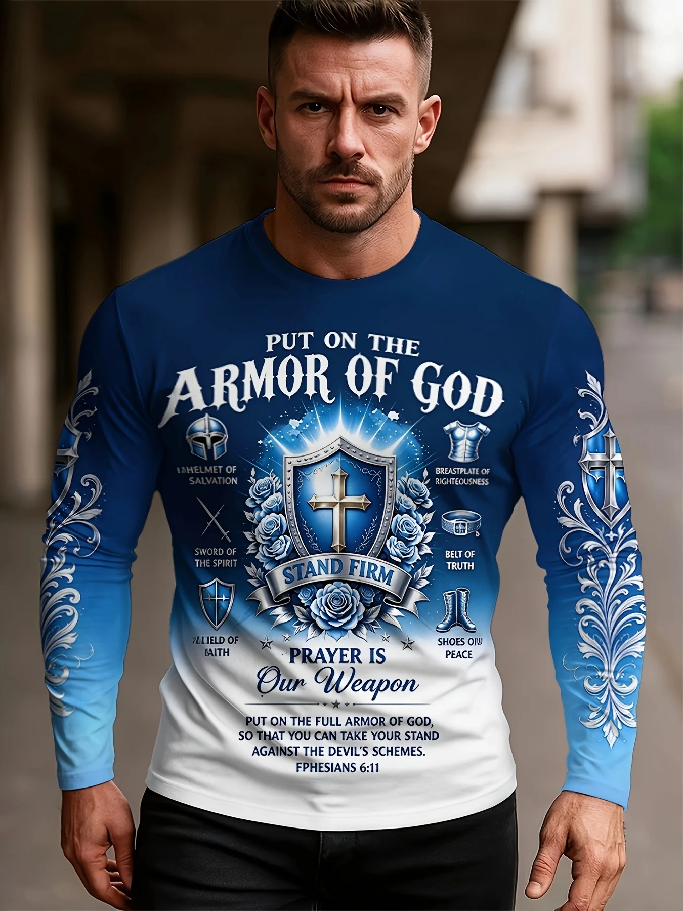 Men’s Long-Sleeve Crew-Neck Loungewear Top – 