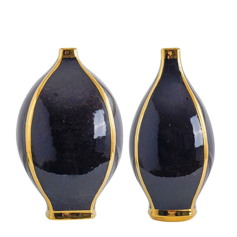 المفروشات المنزلية الحديثة مزهرية سيراميك قطعتين دعوى غرفة المعيشة الحلي الزخرفية سطح المكتب تشكيلة زهور مزهرية مائية