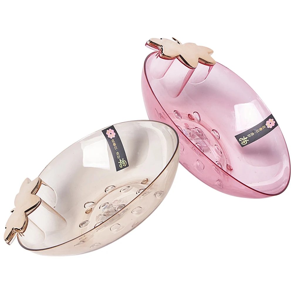 

2 Pcs Fruit Tray Plate Home Fruits Platter Appetizer Snack Decorative Serving Strawberry Shaped Storage Rack