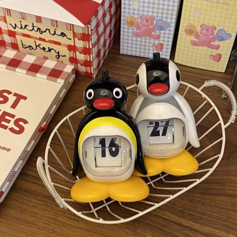 

New Penguin Calendar Ornament Cute Creative Penguin Pressing Decor For Home Desktop Office Decoration Accessories