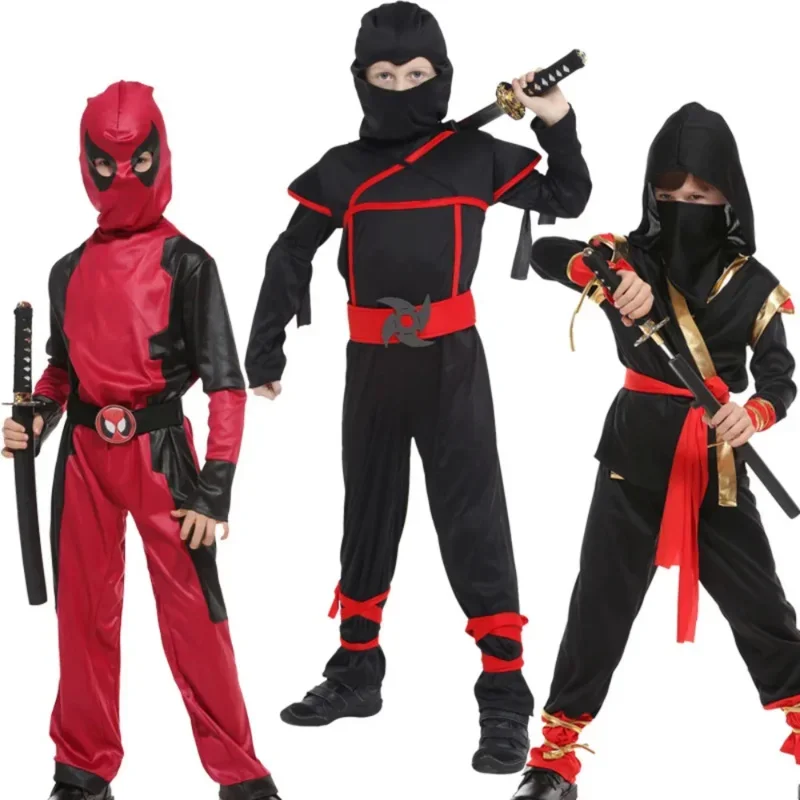 Kids Ninja Costume Ninja Outfit Kids Golden Gragon Costume Halloween Ninja Costumes for Boys Girls