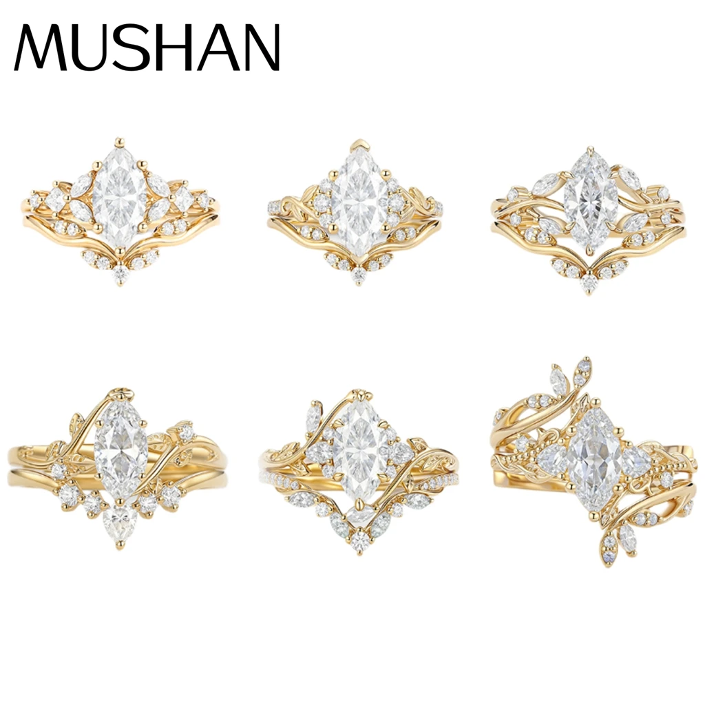 MUSHAN Custom Jewelry 925 Sterling Silver Ring Moissanite D Color VVS1 Designer Fancy Infinite Gift Rings Diamond Accessories