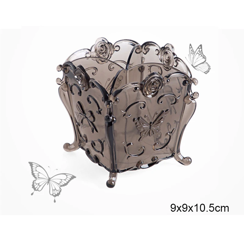 صندوق تخزين مستحضرات التجميل الرجعية الإبداعية فرشاة ماكياج سطح المكتب العناية بالبشرة منظم الحطام اليومي صندوق تخزين منضدة الزينة البلاستيكية