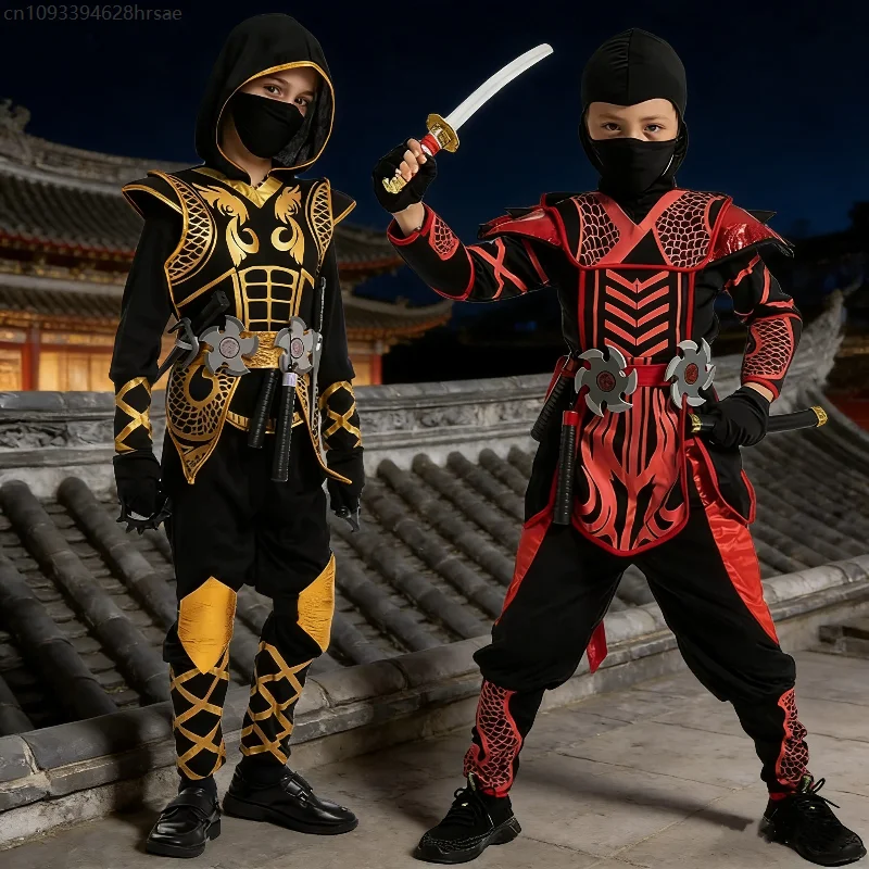 

enfant Ninja Costume Junge Assassin Cospaly World Book Day Fancy Dress Up Mädchen Warrior Carnival Stage Performance Outfits