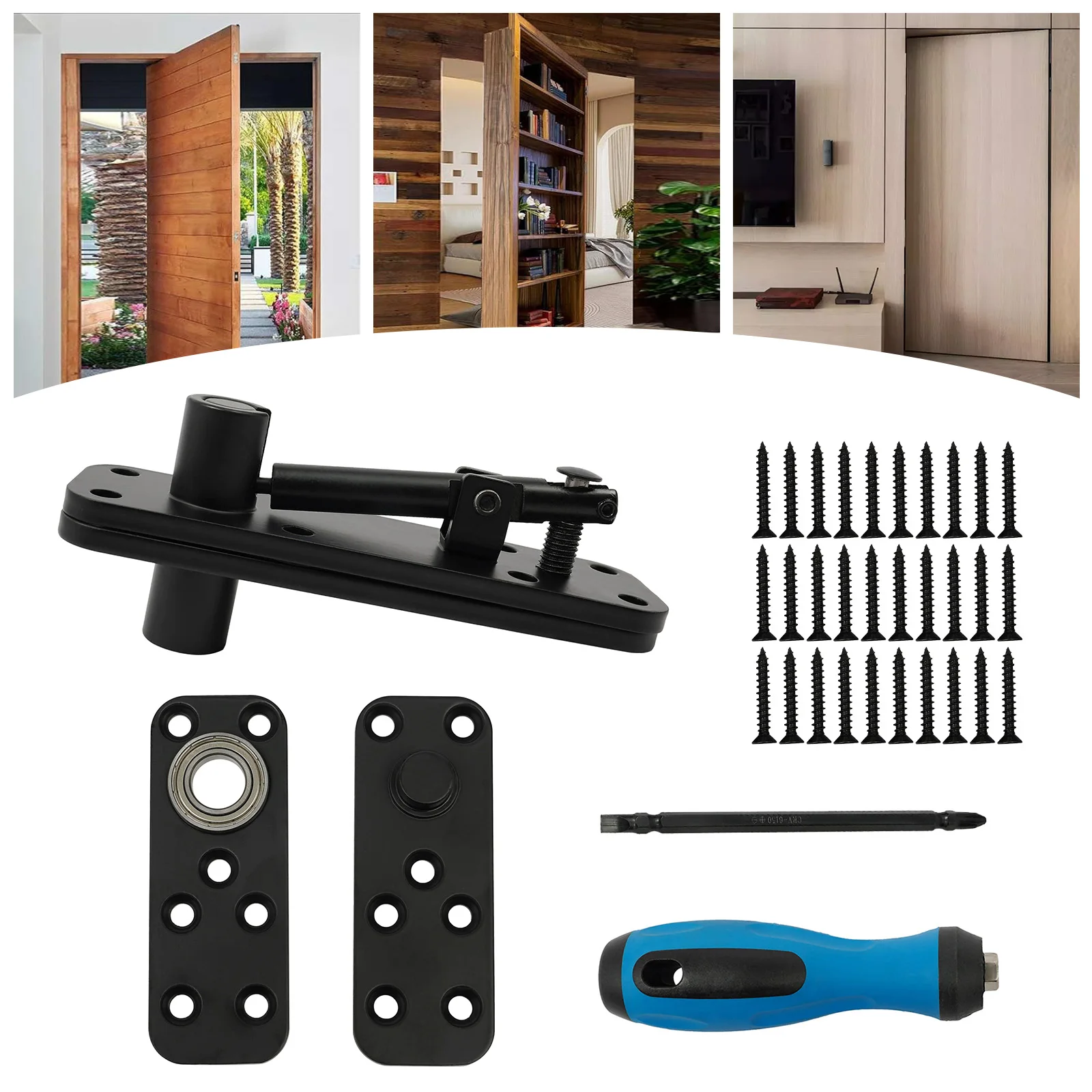 

Hidden Door Hinge 45 # carbon steel Concealed Hinges 360° Rotation Hidden Gate Hinge cabinet bookcase doors