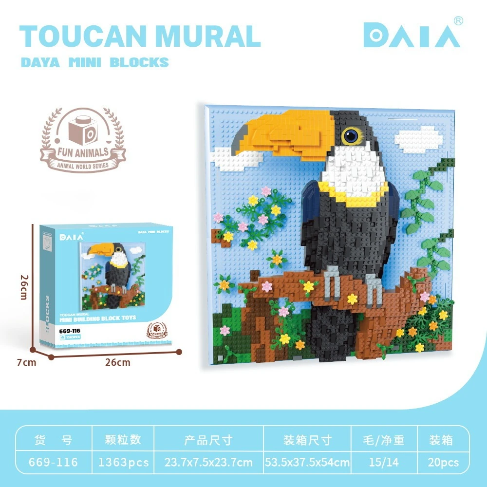 Big Beak Bird Micro Brick 3D Decor Building Blocks DIY Handcraft Assembly Model Intellectual Puzzle Toy Birthday Gift
