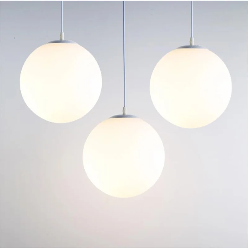 

Glass Globe Pendant Lamp Light Hotel Office Restaurant Cafe Bedroom Dinning Room Milk White Ball Round Global Suspension Lights