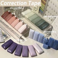 6PCS/Set Gradient Colors Correction Tape Portable Mute Trackless Square Correction Tape Student Stationery Cute School Supplies