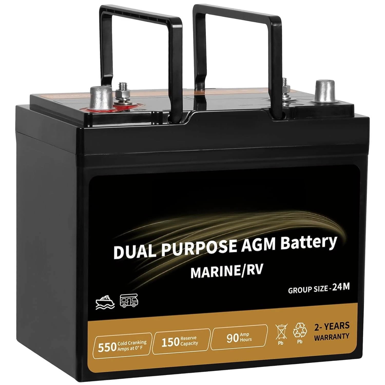 

Двухцелевая AGM-батарея BCI Group 24M, стартерная и глубокого разряда, 150RC 550CCA 12V 90AH, герметичная, для морского транспорта и автодомов, на заказ