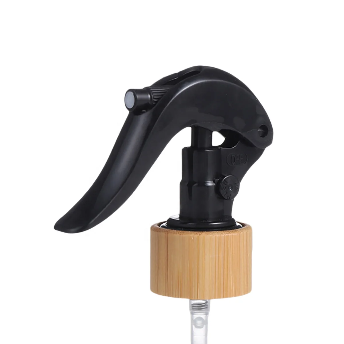 50pcs Bamboo Wooden Black Plastic 24mm 24-410 Mini Trigger Spray Bamboo Sprayer Bottle Trigger Sprayer for Personal Care bottle