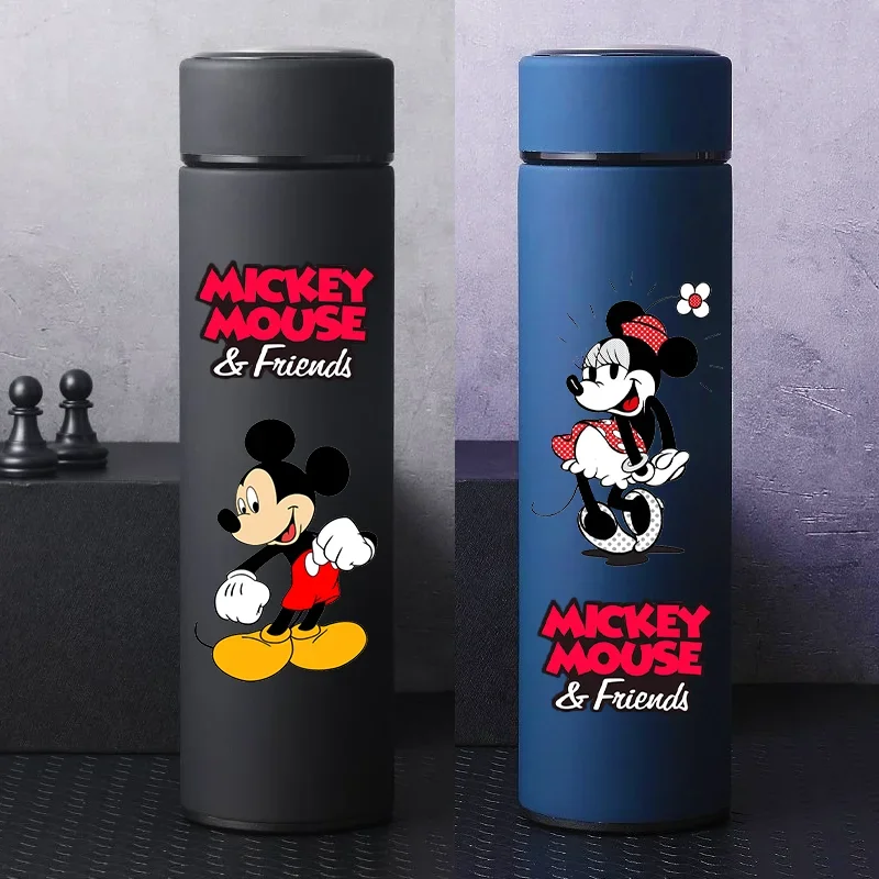 500ML Disney Mickey Mouse Stainless Steel Water Bottle Childrens Thermos Adult Large Capacity Portable Drinking Water Cup Gifts