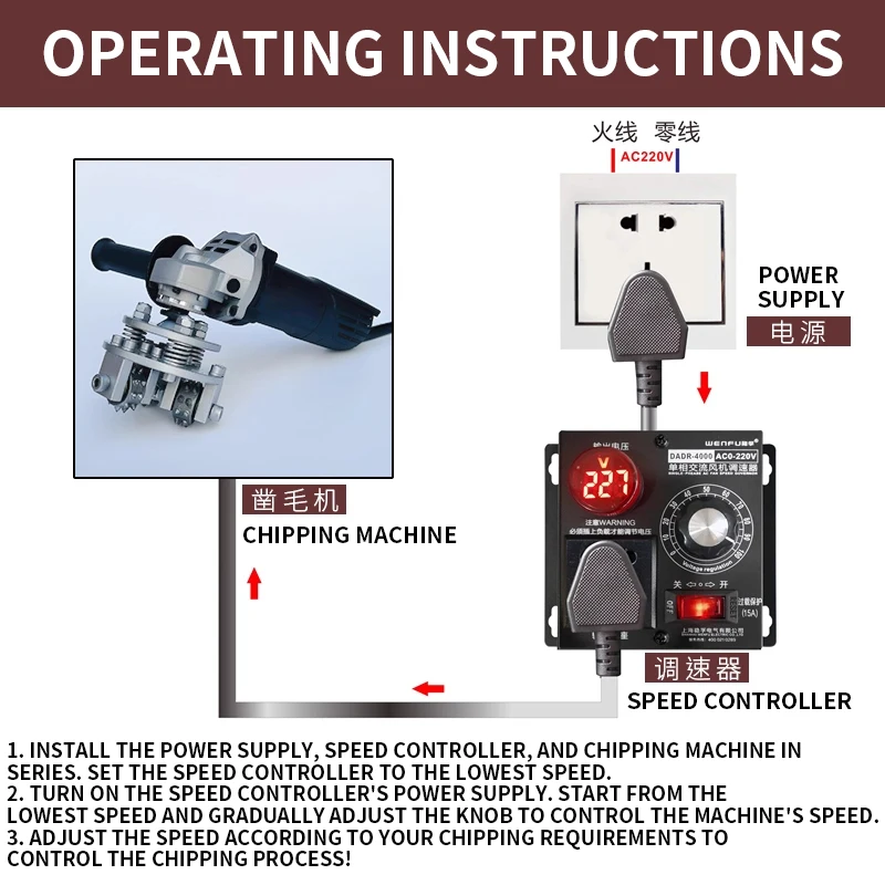 Electric Chipping Machine Variable Speed Hand Grinder Concrete Texturing Tool Concrete, Cement, Stone Texturing Wall Texturing F view 5