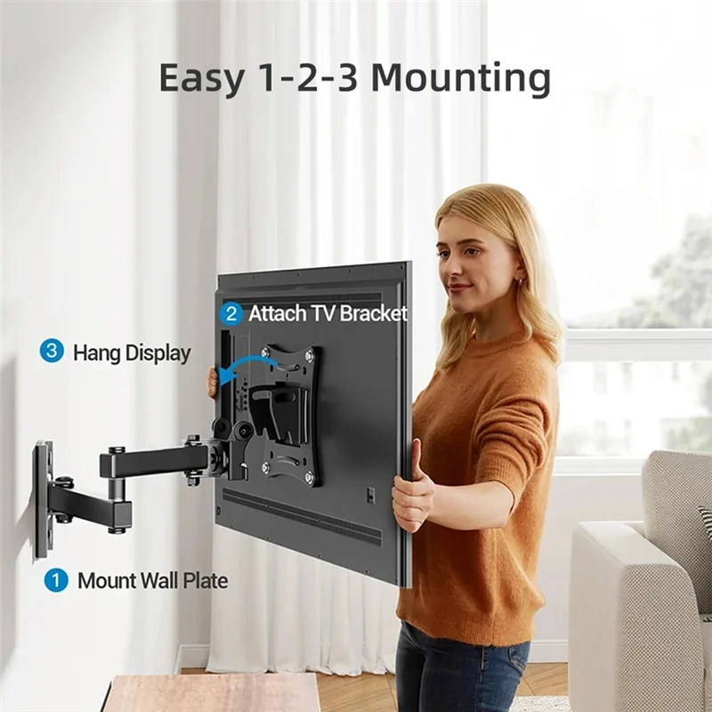 

DIGIT-Full Motion Corner TV Holder Wall Mount Bracket Adjustable Support Stand For 10-32 Inch TV Swivel Tilts Monitor
