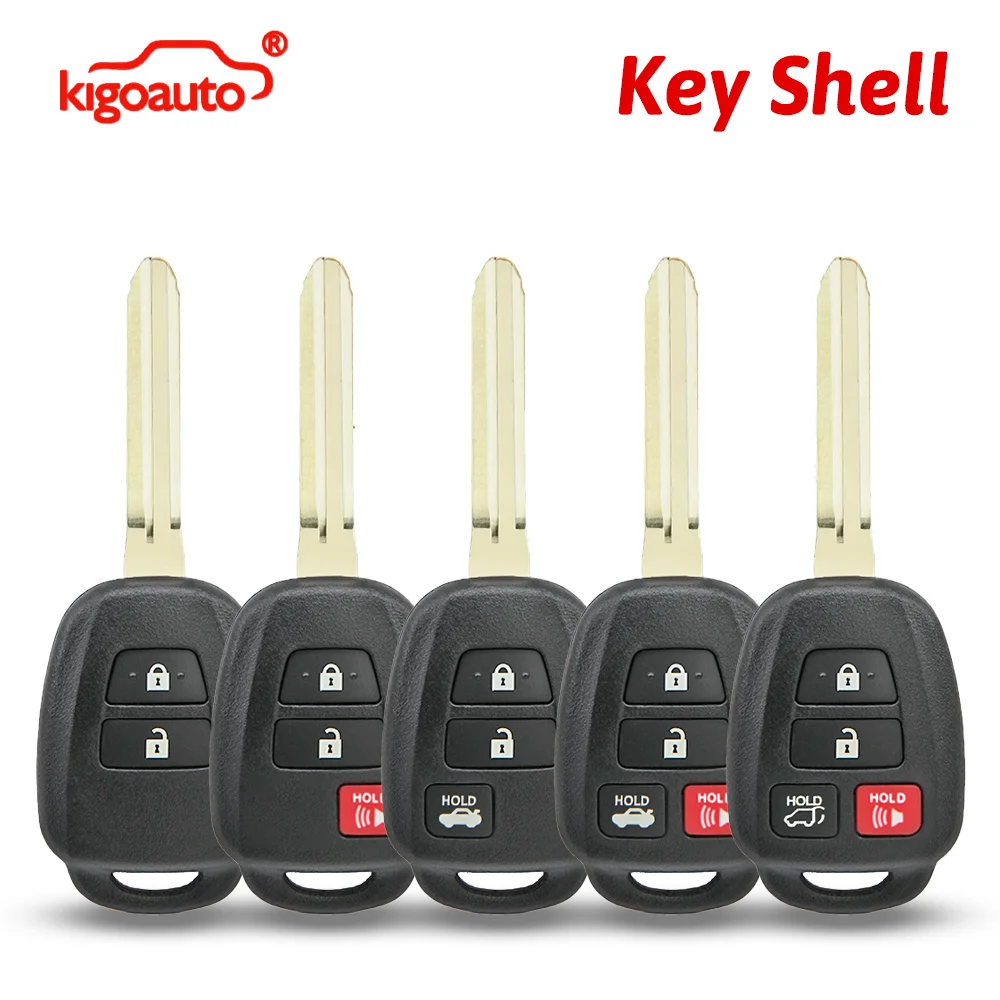 Kigoauto Remote Key Case Shell 2/3/4 Button TOY43 for Toyota Camry Corolla RAV4 Highlander Prius C Land Cruiser Vios Hiace