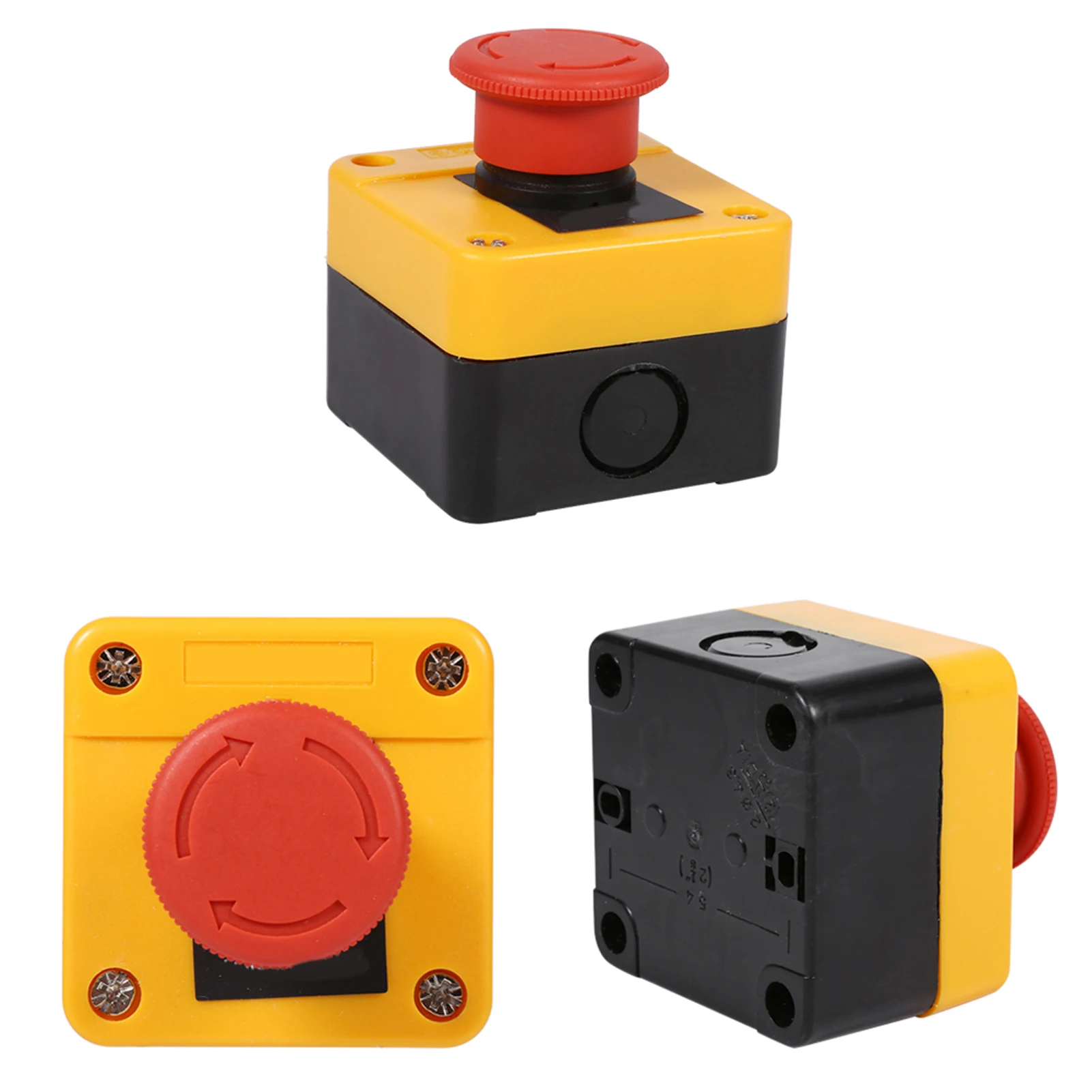 1Pc Emergency Stop Button 660V 10A Plastic Shell Red Sign Emergency Stop Mushroom Push Button Switch New