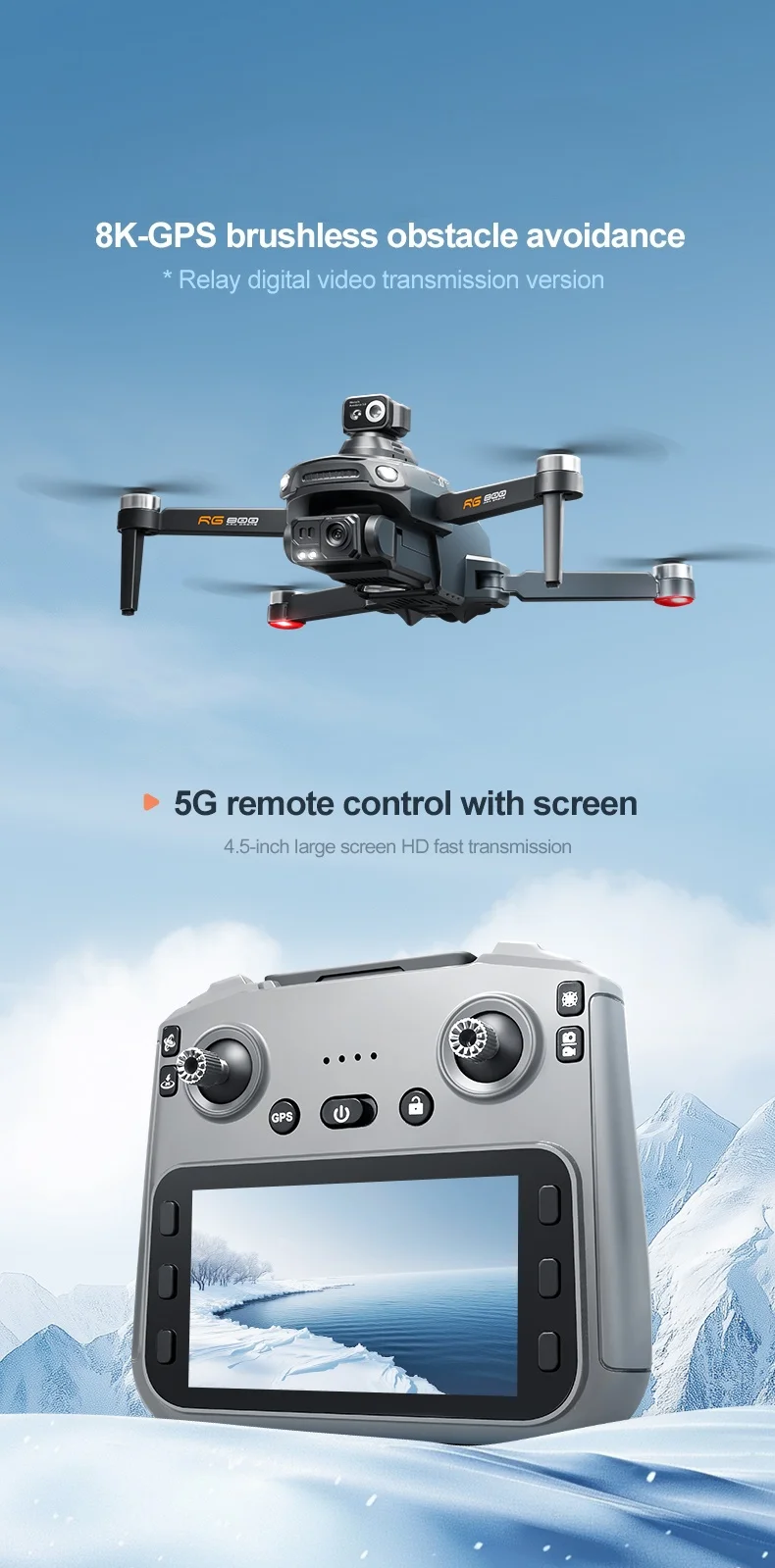 RG800MAX Drone Battery Blades RG800MAX RC Drone 7.4V 3800Mah Battery/Propeller RG800 MAX Drone Battery RG800 MAX Dron Battery