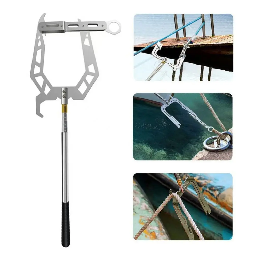 

Dock Hook Multi-Purpose Telescoping Boat Hook Long Distance Threader Mooring Rope Cable Wire Guider Fishing Rod Pole Reel Tool