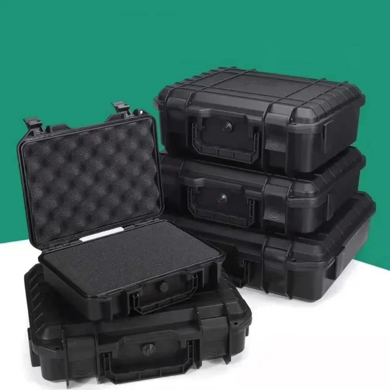 Caja de instrumentos de plástico para equipo de seguridad con espuma precortada, cajas de almacenamiento de herramientas portátiles resistentes a impactos para trabajo de electricista