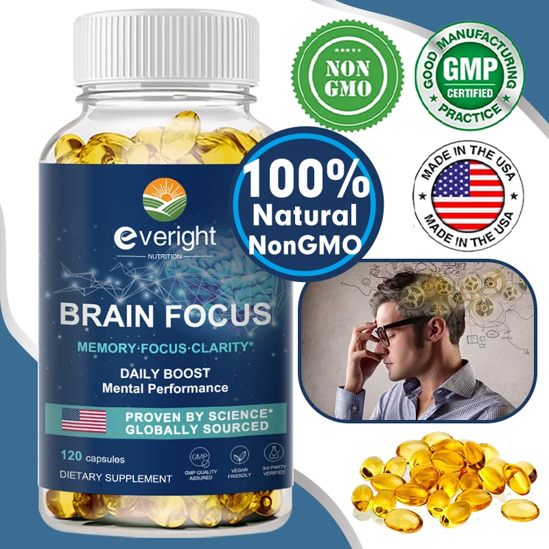 Brain Supplement for Memory, Focus, Nervous System, Energy and IQ, Concentration and Cognition Health