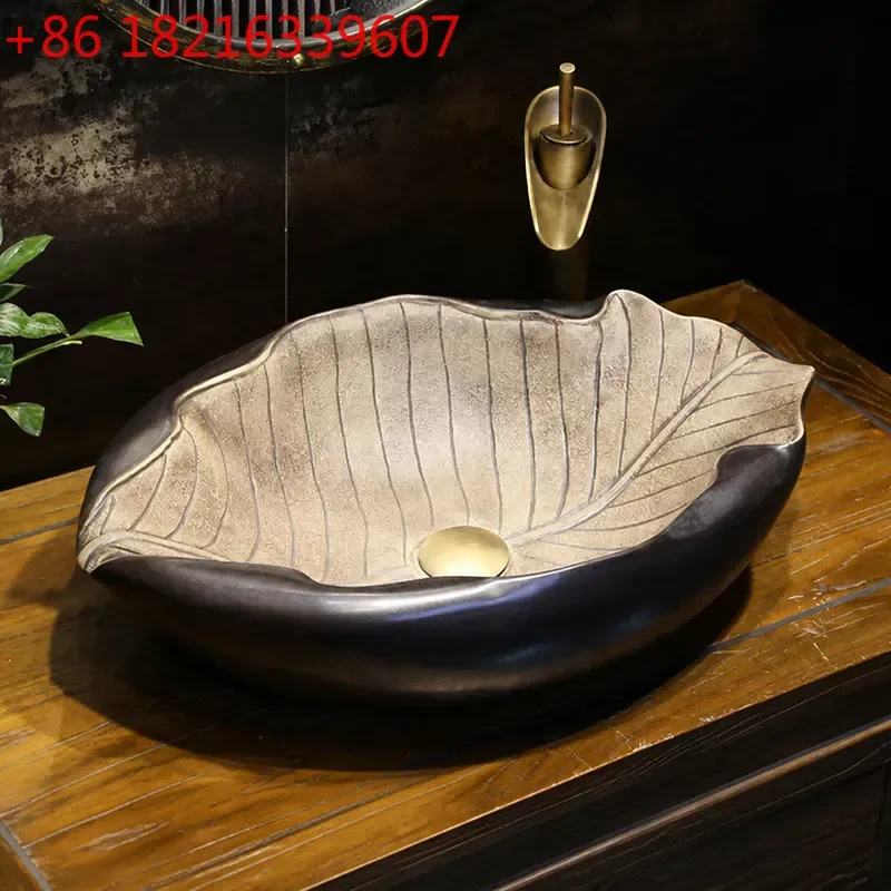 YAO New Creative Retro Art Stage Basin Special Shaped Ceramic Washbasin Personalized Countertop Sink for Bathroom Vanity