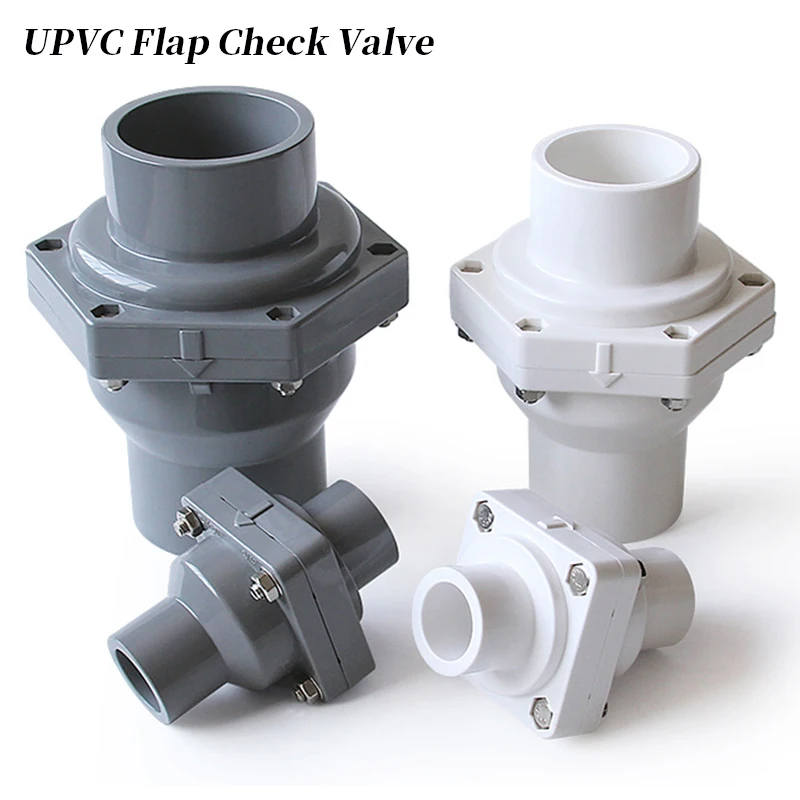 25~110mm UPVC Flap Check Valve Drain Pipe Water Pump Anti-reflow Anti-odor Non-return Valve Connector Garden Irrigation Fittings