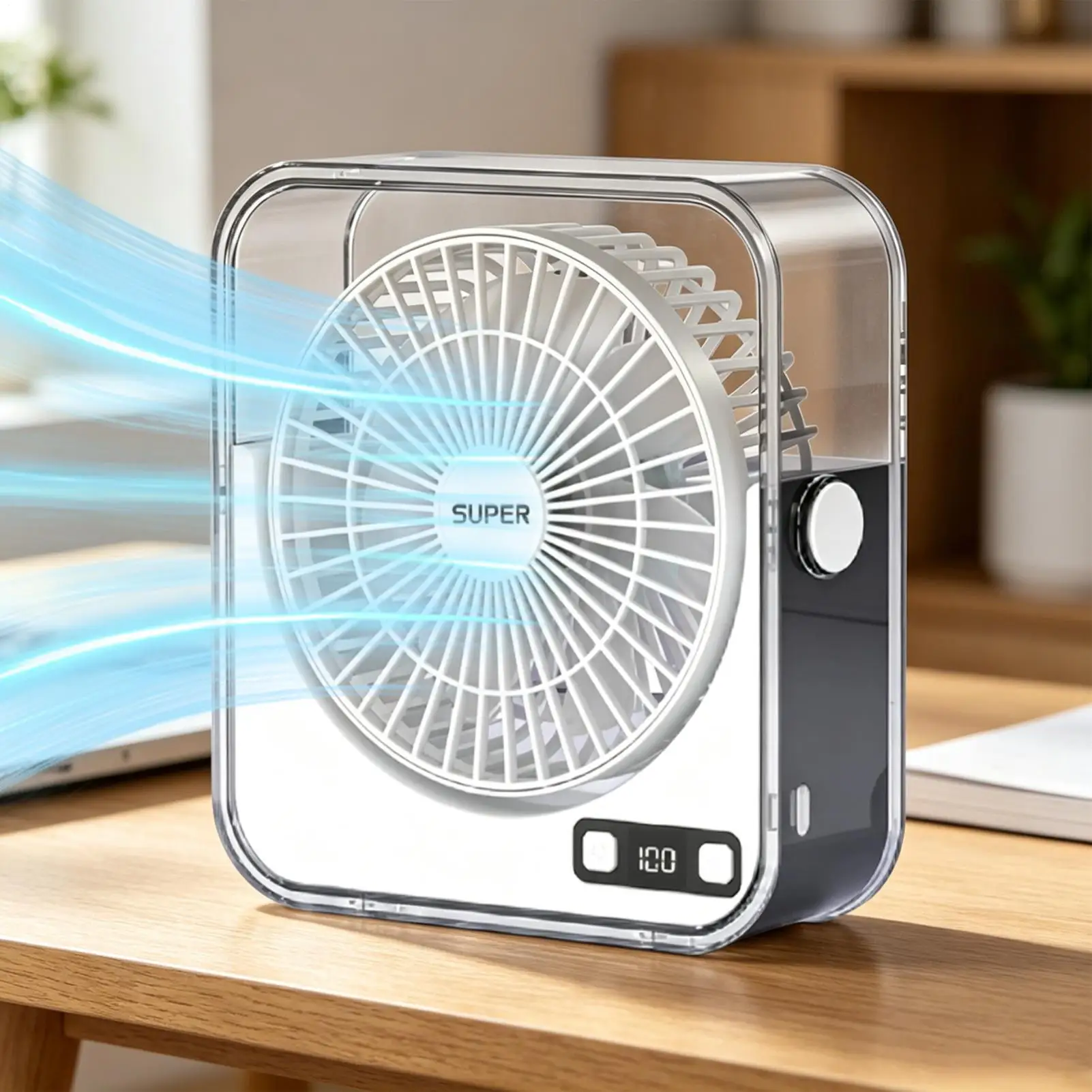 

Desk Fans Small Quiet Speed Adjustable Long-Lasting Silent Desk Fan For Tabletop Office Bedroom Bathroom Counter Gym Travel Home