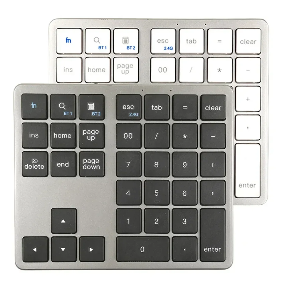 Teclado numérico inalámbrico + Bluetooth de 2,4 Ghz, teclado numérico K35, teclado numérico recargable USB C para teclado Digital IOS Android Windows