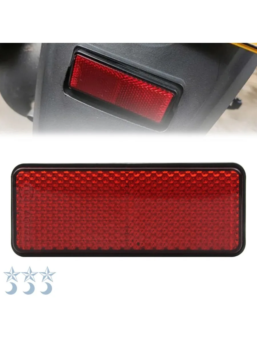 2pcs Rectangle Reflective Reflector Motorcycle Motorbike ATV Scooter Dirt Bike Moped 4 Wheeler Reflectors Exterior Accessories