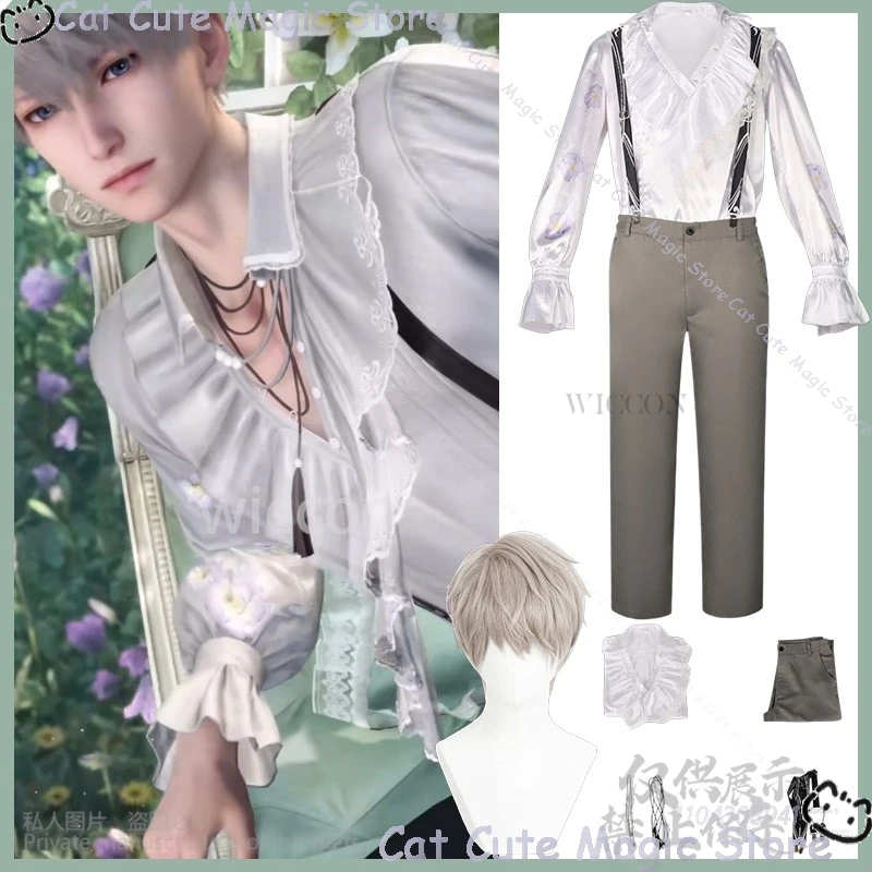 

Game Love And Deepspace Cosplay Xavier Shenxinghui Spring And Flower Outfit Vintage Shirt Bib Pant Wig Comic Con Suit Customized