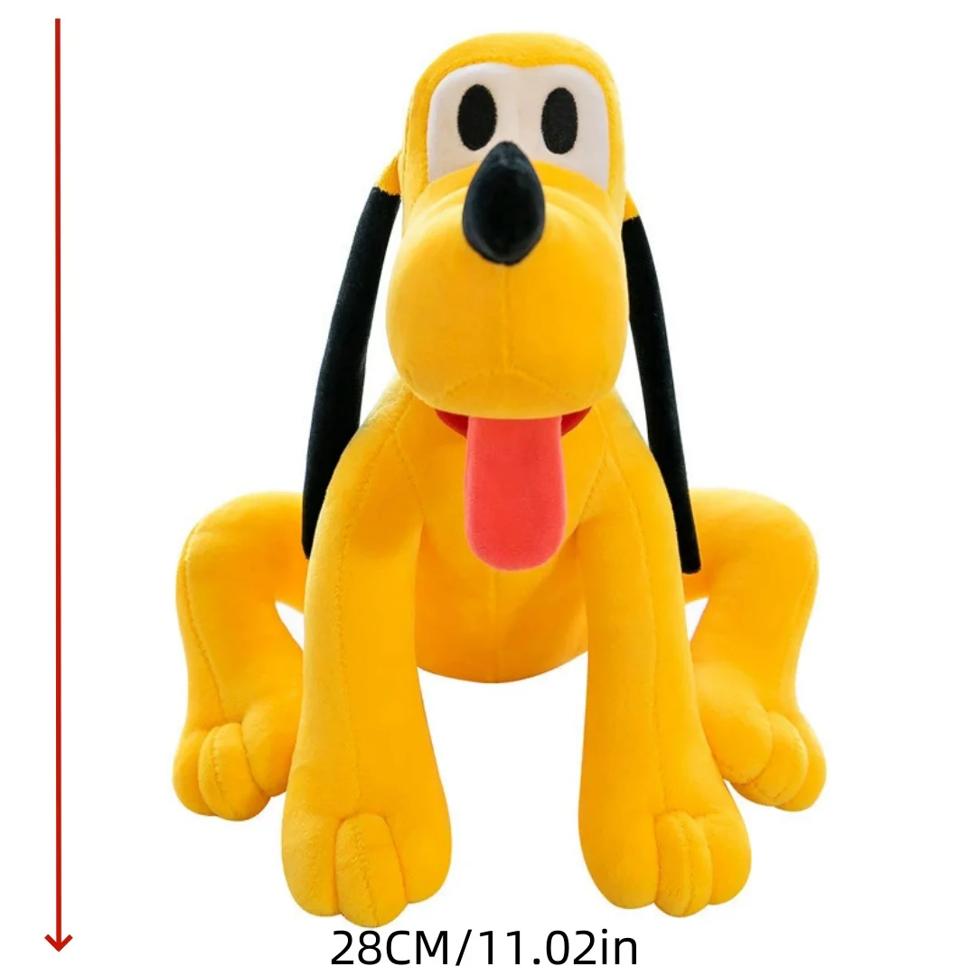 1 unidad de 28cm/11,02 pulgadas, muñeco de perro pequeño amarillo con forma de dibujos animados, juguete de peluche, venta al por mayor, lindo plutón, almohada grande para oreja, tijera, máquina de regalo