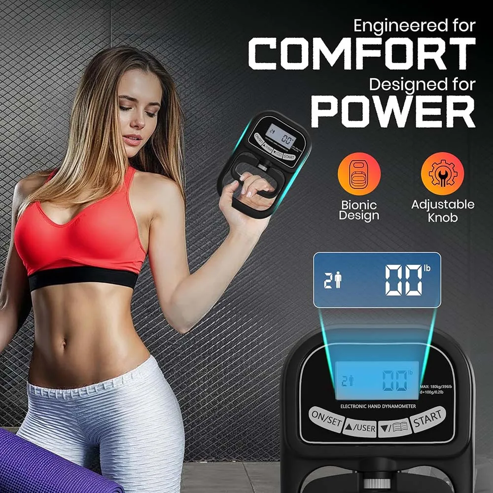 Bild 6: 180Kg Digitales Handdynamometer Griffkraft-Tester mit LCD-Bildschirm für Unterarmtraining Fingerkraft Gewichtheben