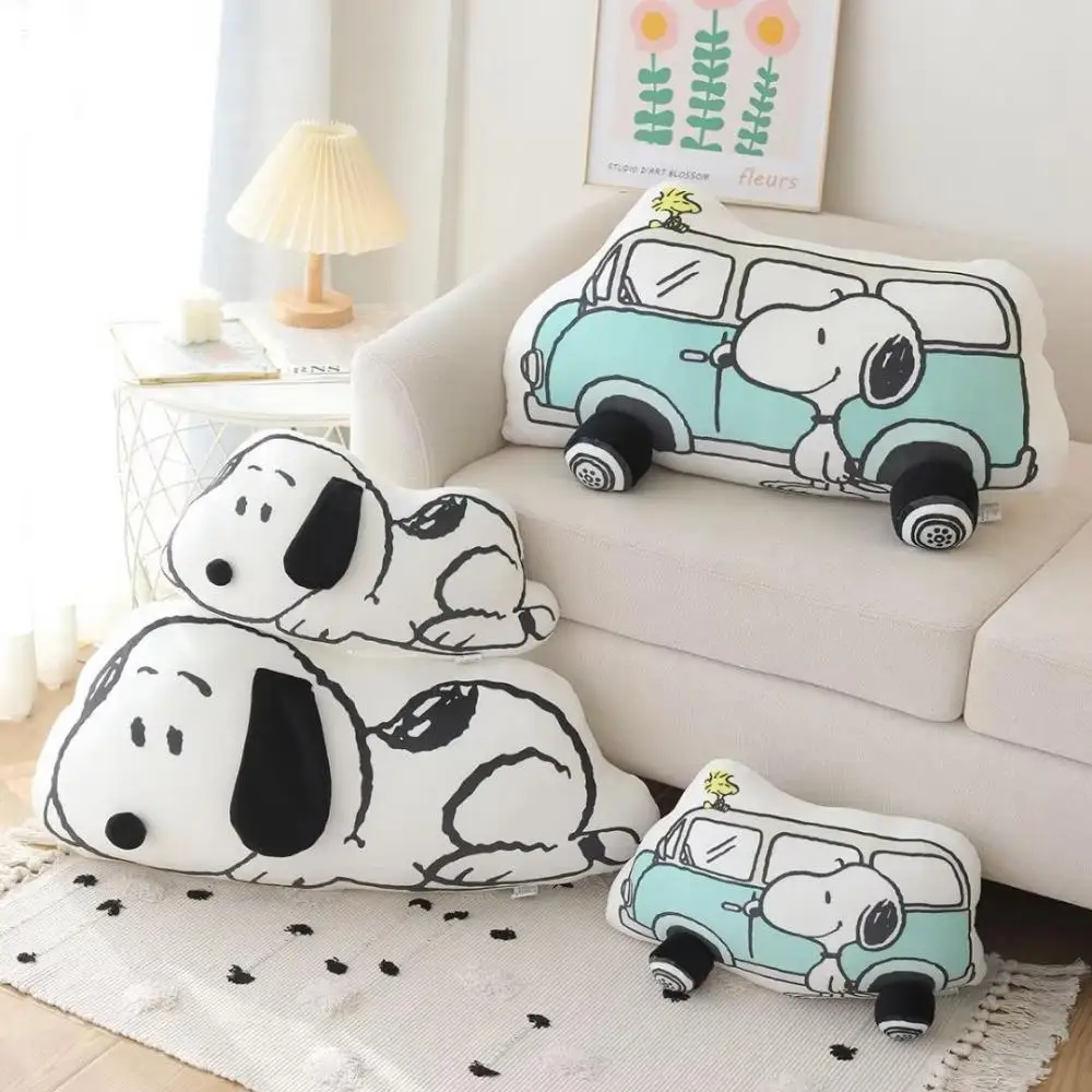 

Cartoon Snoopy Car Cushion Neck Protection Creative Four Seasons Universal Headrest Cute Girl Heart Chair Cushion Throw Pillow