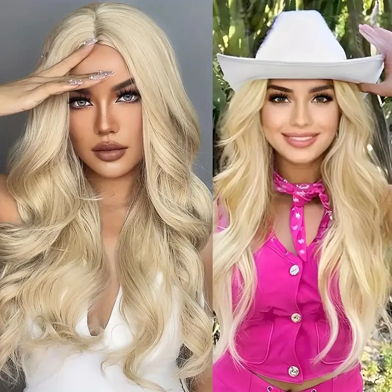 

Парик с фронтальной застежкой, европейский и американский стиль, модный женский парик с центральным пробором, длинные кудрявые волосы, парик на всю голову