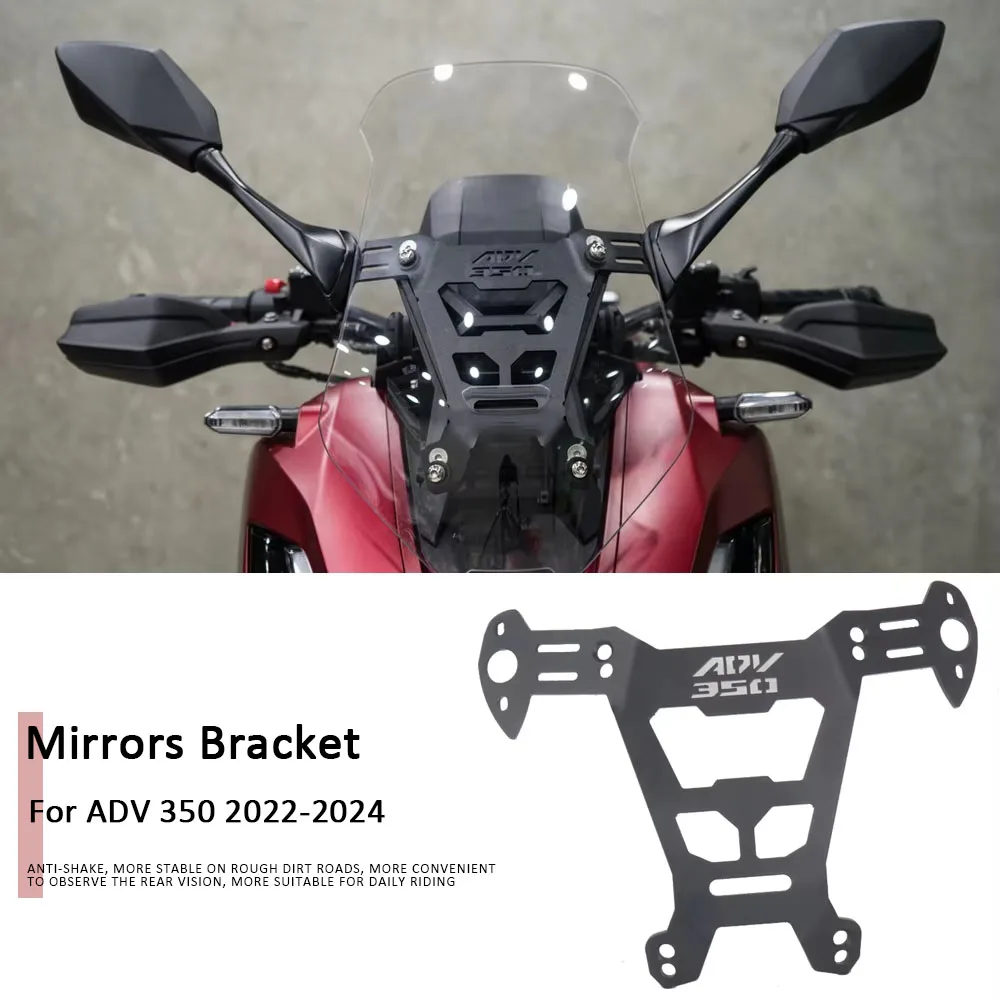 

metals Motorcycle Side Mirrors Bracket Kit Windshield Rearview Mirrors Holder For HONDA ADV350 ADV 350 2022 2023 2024