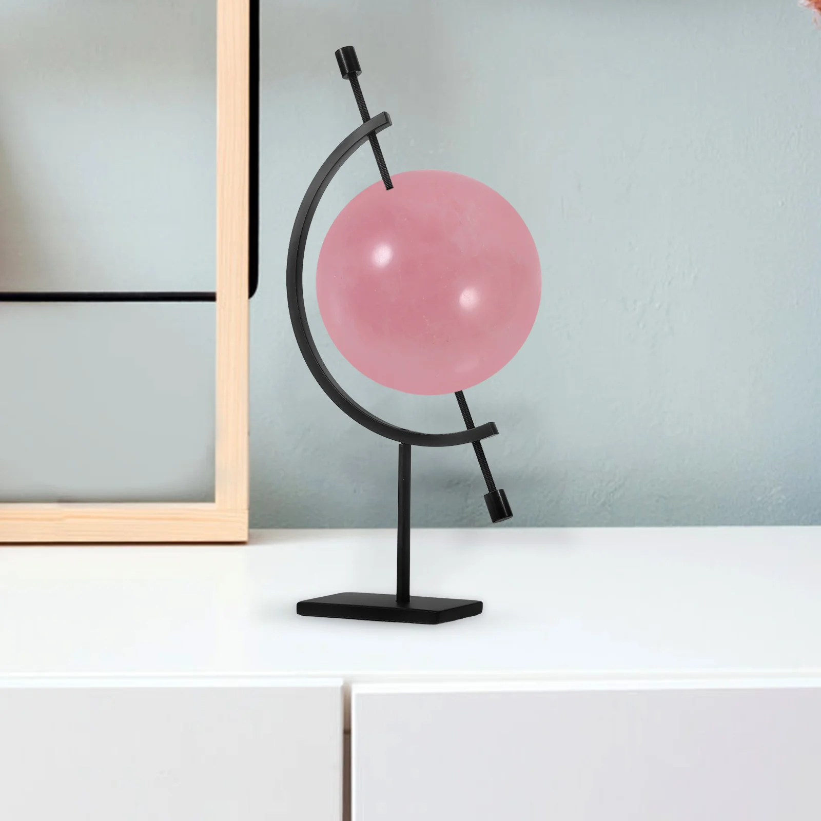 

Copper Plated Crystal Ball Stand Small Inches Metal Decor Sphere Display Holder Adjustable Rust Resistant Elegant