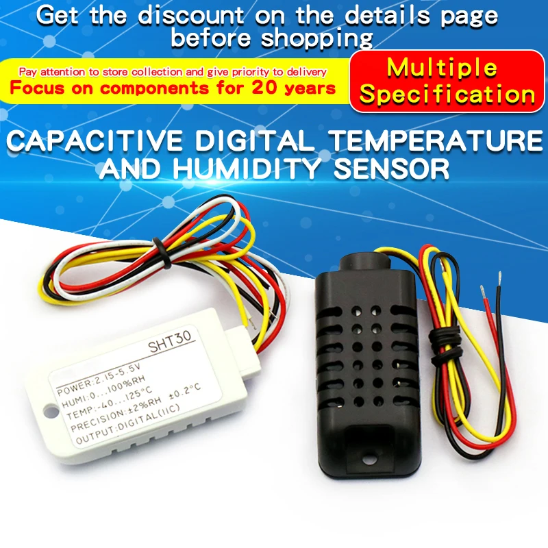 1PCS SHT30 DHT21 AM2301 Capacitive Digital Temperature and Humidity Sensor Module