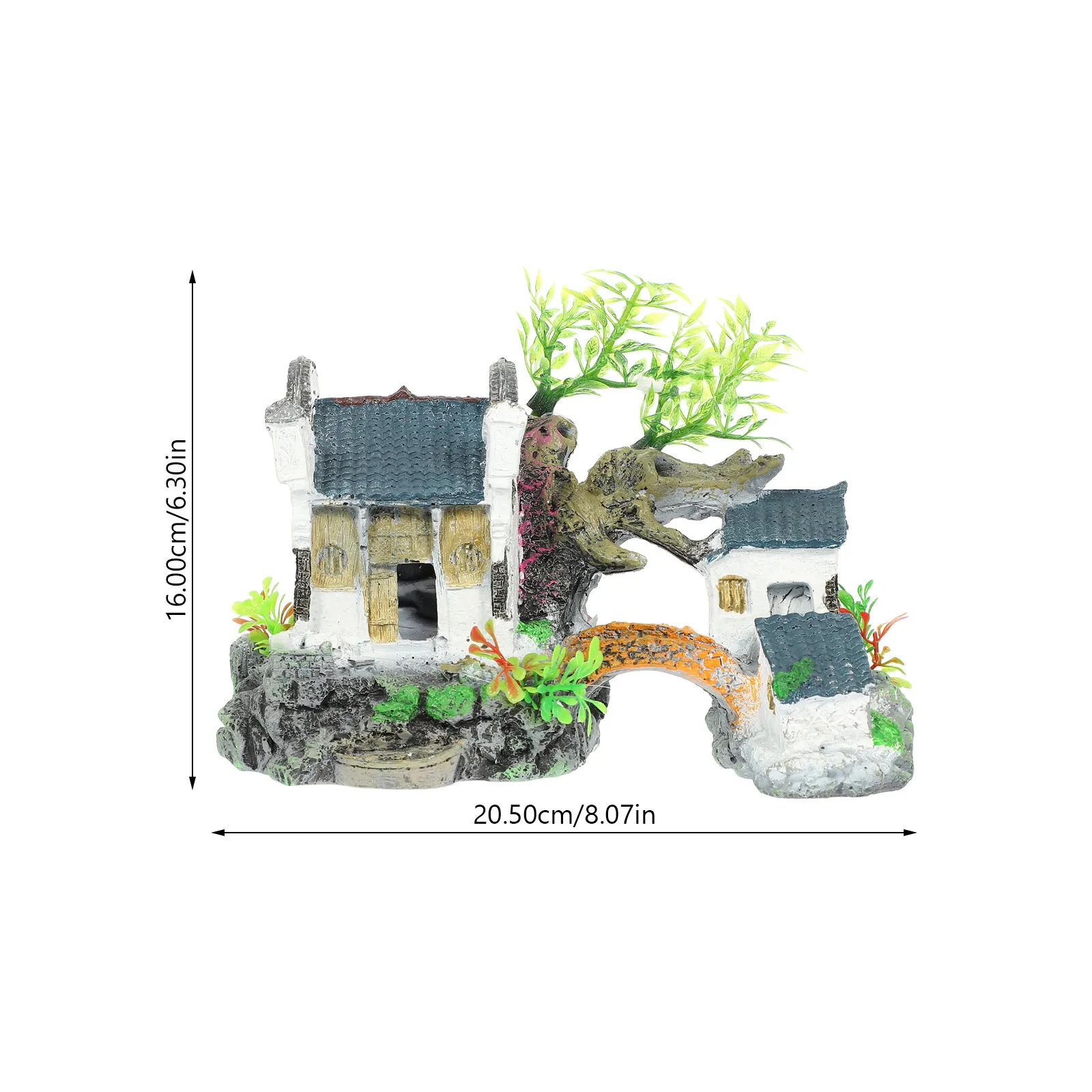 Premium Resin Artificial Cottage Ornament for Fish Tank Aquarium Decor with Safe Non-Toxic Design Compact Lightweight Underwater