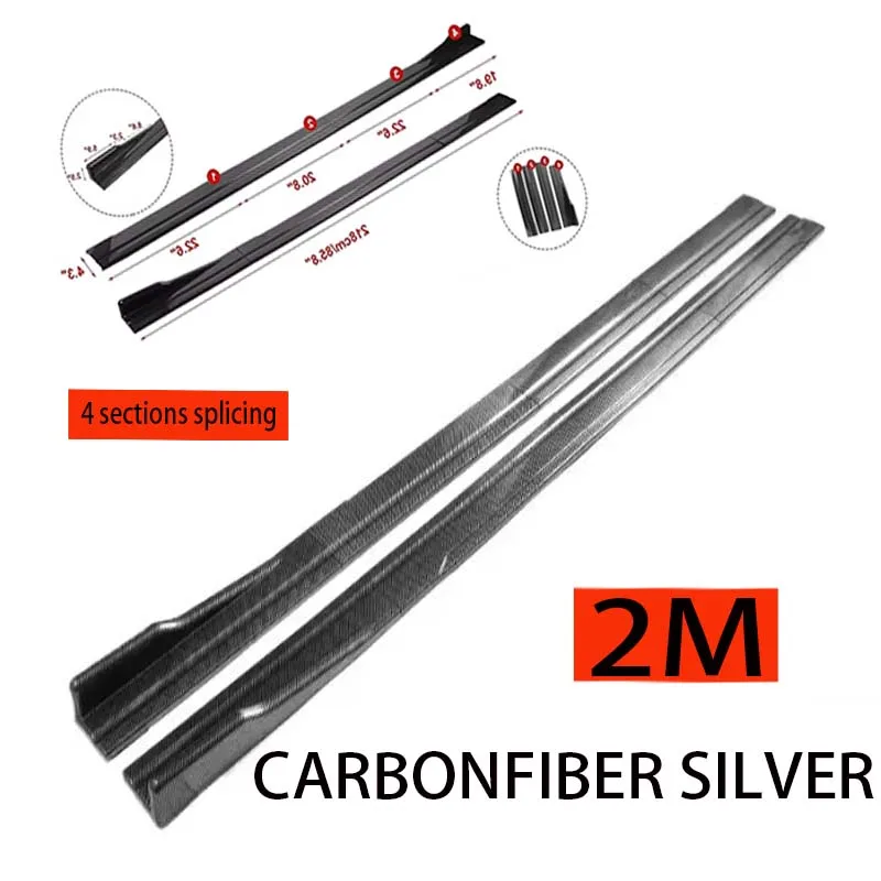 Universele 2.2 m Side Rokken Uitbreiding Rocker Splitters Diffuser Winglet Vleugels Voor VW Golf 7 MK7 Tiguan MK2 T-roc T-cross Golf 8