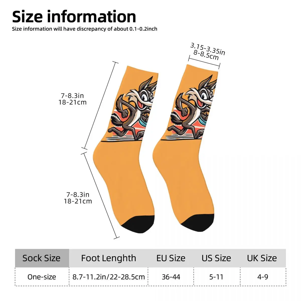 Wile E. Coyote And The Road Runner Socks Cartoon Casual Stockings Autumn Anti Slip Unisex Men Socks Warm Soft Graphic Socks