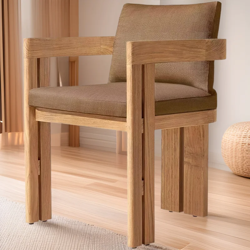 أثاث خارجي من خشب الساج، فناء فيلا، طاولة طويلة في الهواء الطلق، مقاومة للماء، حديقة خارجية، تراس، طاولة وكرسي من الخشب الصلب