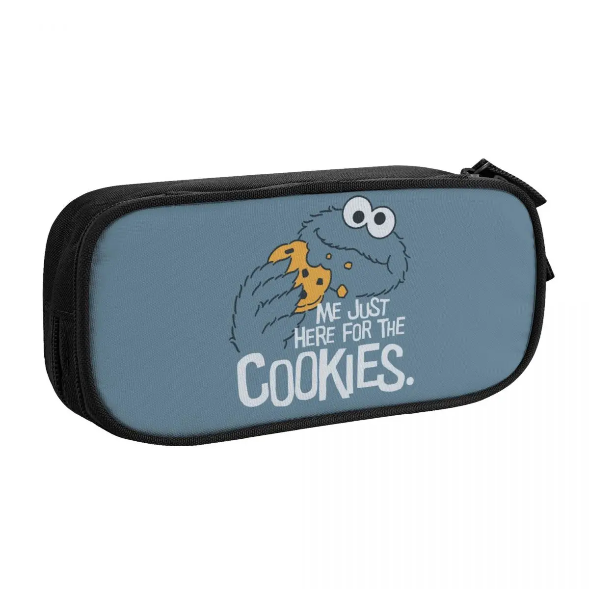 Custom Cute Sesame Streets Cookie Monster Cartoon Pencil Case for Boys Gilrs Big Capacity Pencil Bag School Accessories